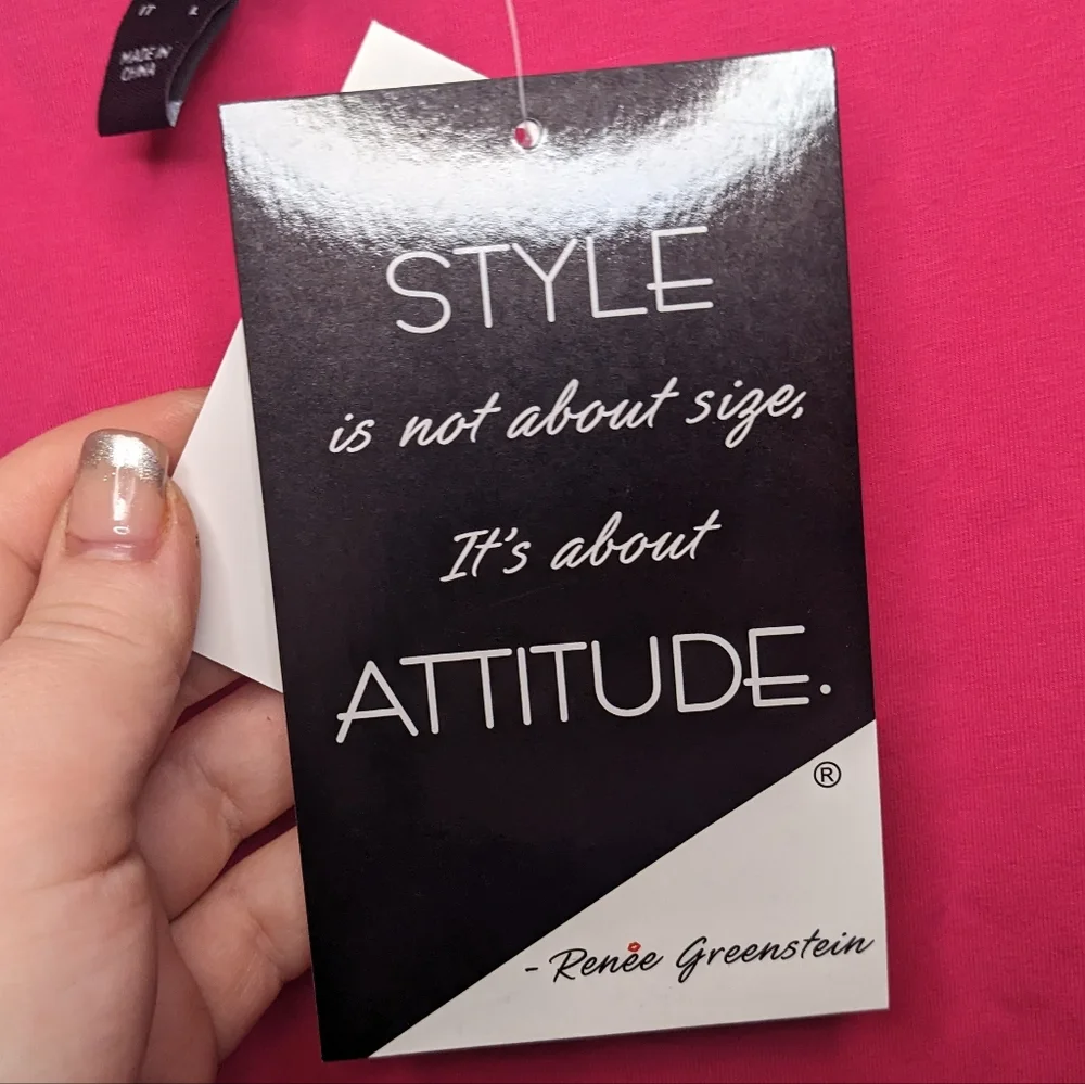 NWT Attitudes by Renee Pink Reversible V-Neck/Crew Neck T-Shirt - Size M πΈπ - Picture 11 of 12